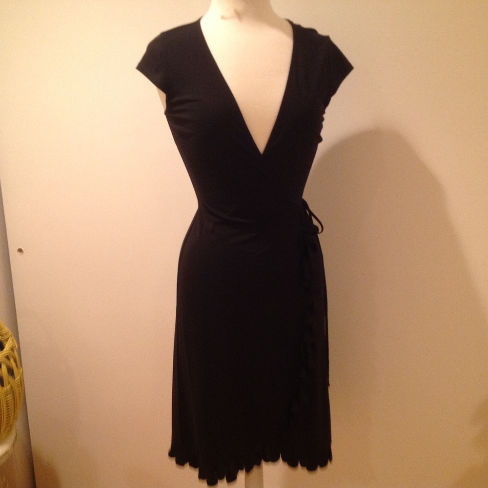 SOLD-BCBG Black Wrap Dress Size Small